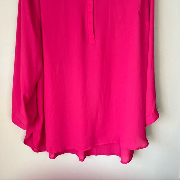 CJ Banks Pink Blouse with Pink Beaded Neckline Size 1X - Picture 10 of 11